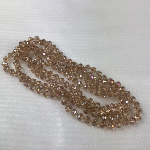 2/$30 Glass Faceted Necklace Aurora Borealis Smoky Sparkle Longline - Picture 7 of 17